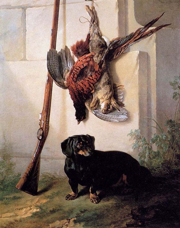 Hound with Gun and Game